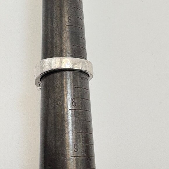 VTG Sterling Silver 925 Cubic Zirconia Prong Set Scroll Band Ring Size 7 - Picture 10 of 10